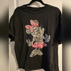 Disney Authentic Womens XL Short Sleeve Minnie Mouse T Shirt Black